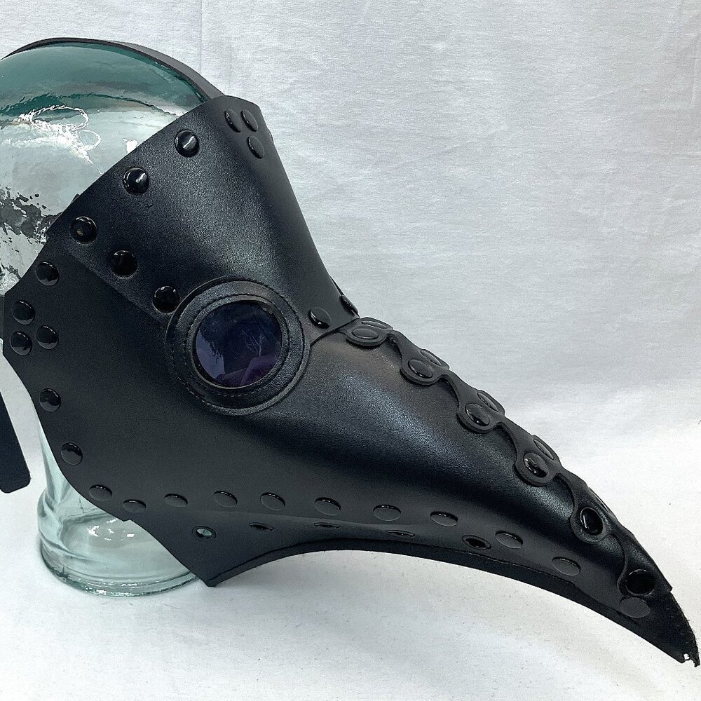 Faux Leather Plague Doctor Mask with Adjustable Straps - Cosplay Piece